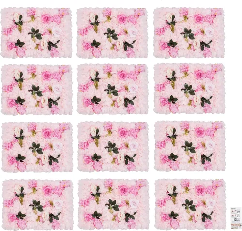 Vista 27 de Arreglo de flores artificiales para decoración de paredes; paneles decorativos con hortensias artificiales para el hogar, fiestas, bodas, Navidad