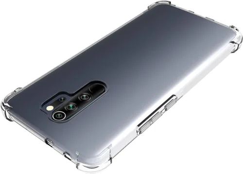 Vista 4 de USTIYA Caso para Redmi 9 Clear TPU Cuatro Esquinas Cubierta Protectora Transparente Suave Funda