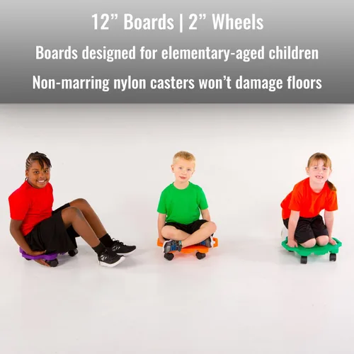 Vista 3 de Cosom - Tabla de patineta, 12 pulgadas para niños con ruedas de nailon de 2 pulgadas y protectores de seguridad para clase de educación física