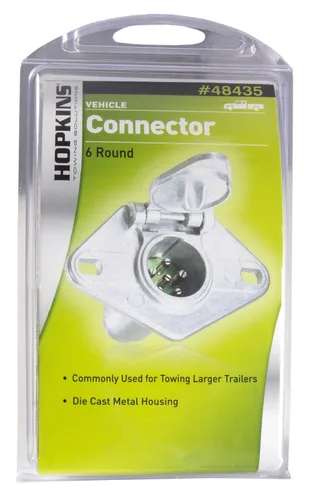 Vista 3 de Hopkins Towing Solutions 48435 Conector de vehículo redondo de 6 polos
