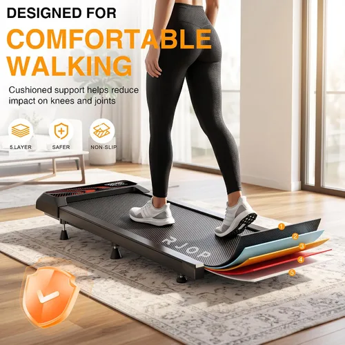 Vista 10 de RJOP 2.5HP Walking Mat with Incline Pad, Under Desk Treadmill for Home Gym