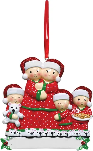 Vista 35 de JewelOra Adornos de Navidad, personalizados de 2 a 6 miembros de la familia, adorno personalizado para árbol de Navidad, decoraciones de vacaciones