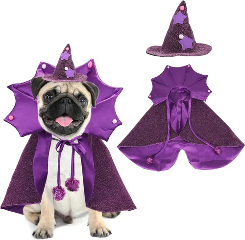 Vista 6 de Disfraz de vampiro para perro de Halloween, capa de perro de Negro&rojo
