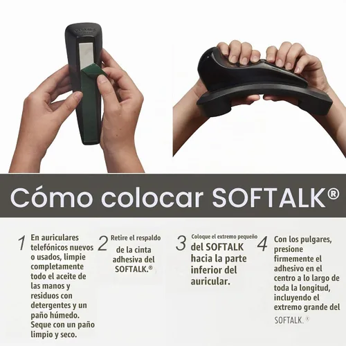 Vista 3 de Softalk 00801M - Almohadilla antibacteriana para apoyar teléfono en el hombro con Microban Landline, Negro