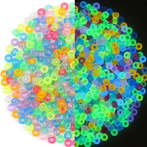 Vista 22 de Cuentas de Pony de Plástico Coloridas para Pulsera para Hacer Joyas para Pulseras de Amistad 6x9mm Multicolor para Cuentas Trenzado de Cabello