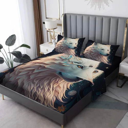Vista 18 de Juego de sábanas de tamaño individual, sábanas de oso – Sábanas y fundas de almohada de microfibra de 3 piezas, juego de sábanas con patrones de Aa