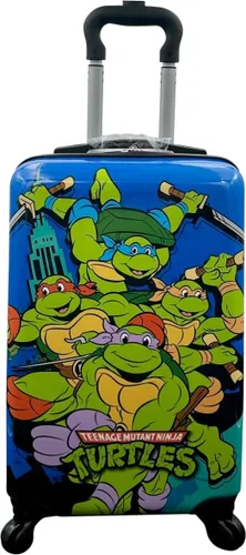 Vista 2 de Fast Forward Maleta de mano ligera con licencia para niños, de lado duro, de 20 pulgadas, Multi colorido, Tortugas Ninja