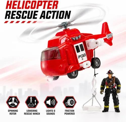 Vista 5 de CocoPuff - Juego de juguetes de rescate de incendios 1:20, 3 vehículos