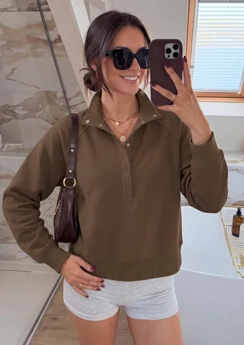 Vista 2 de PRETTYGARDEN Sudaderas de gran tamaño de moda para mujer Marrón