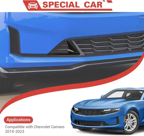Vista 5 de Cubiertas para parrilla delantera, insertos de rejilla central, compatible con Chevrolet Camaro 2019, 2020, 2021, 2022, 2023.
