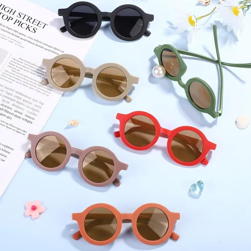 Vista 4 de ELCOHO 24 pares de gafas de sol redondas para niños lindas gafas redondas para playa para niños pequeños