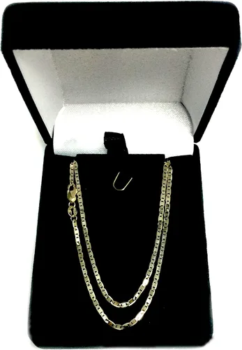 Vista 4 de Jewelry Affairs 10k Yellow Gold Mariner Link Chain Necklace, 1.7mm