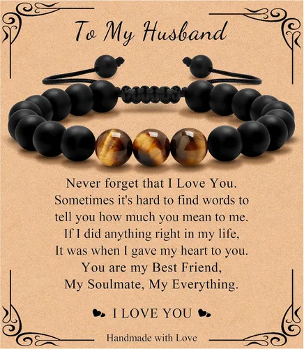 Vista 23 de Pulsera de regalos para hombres para papá hijo mi hombre novio marido hermano nieto abuelo papá bonus sobrino tío cumpleaños día del padre