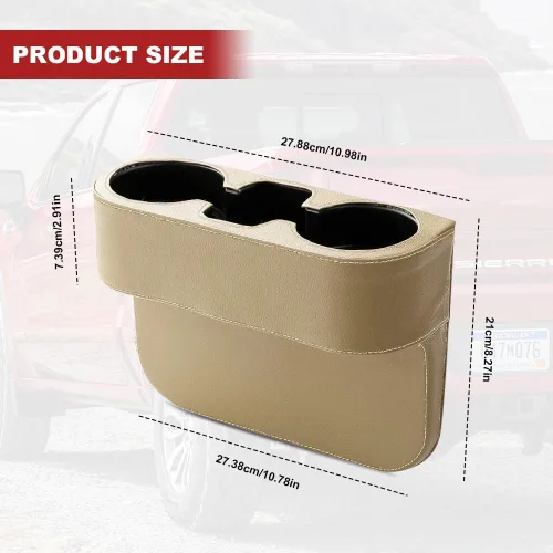 Vista 2 de Portavasos para Hueco de Automóvil, Caja de Almacenamiento para Asiento de Automóvil, Soportes Multifuncionales para Bebidas, Organizador de Bebidas