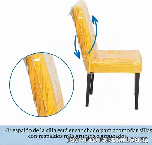 Vista 4 de Funda de plástico para silla de comedor de 21 x 20 pulgadas, protector de asiento libre de arañazos de gatos y perros, manchas, protectores
