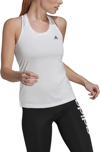 Vista 5 de adidas Camiseta sin mangas deportiva de 3 rayas para mujer Wonder Mauve-white