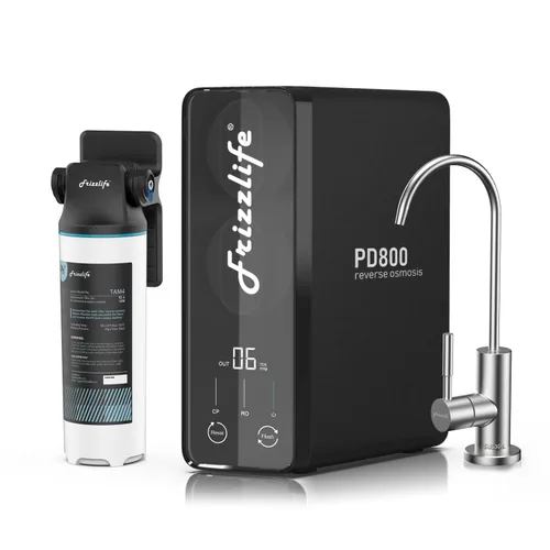 Vista 11 de Frizzlife Filtro de agua de ósmosis inversa 1000GPD, estándar NSF/ANSI 58&53&42&372, sistema de ósmosis inversa mineral alcalino pH+, RO sin tanque