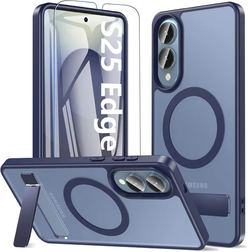 Vista 9 de BESINPO Funda magnética para Samsung Galaxy S10 Plus, [con patada invisible incorporada][grado militar a prueba de golpes] Funda delgada translúcida