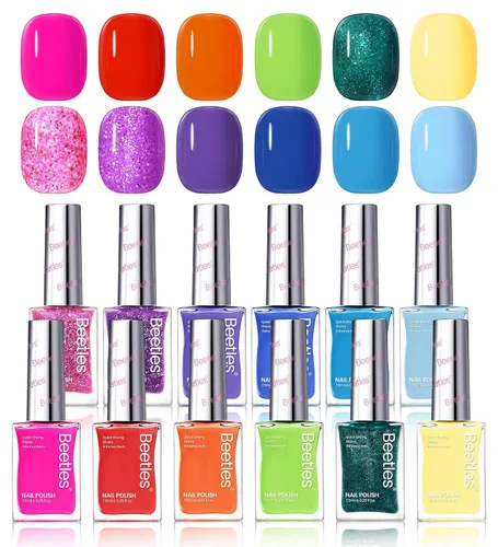 Vista 14 de Beetles - Juego de esmalte de uñas rosa, Prisma del Amor 12 colores, juego de esmalte de uñas primavera, salón, larga duración, DIY, uñas rosas
