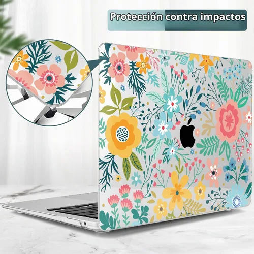 Vista 5 de TWOLSKOO Funda para MacBook Air de 13,3 pulgadas (versión antigua 2018-2021, modelos: M1 A2337, A2179, A1932) - Carcasa rígida con protector de Flor