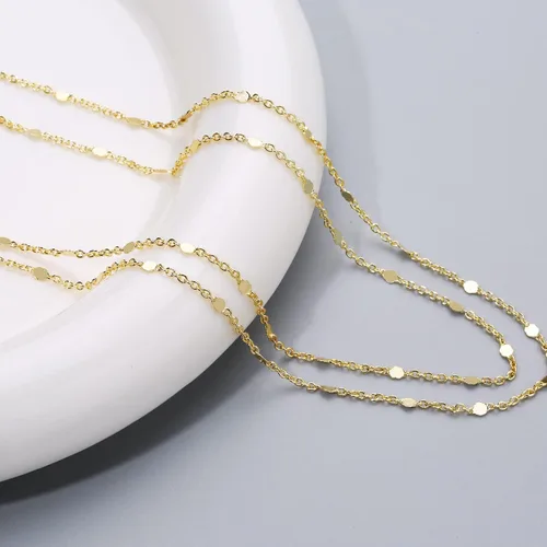 Vista 6 de Sewyer Gargantilla chapada en oro de 14 quilates para mujer, delicada, cadena de monedas, gargantilla de iluminación simple, collares de espina
