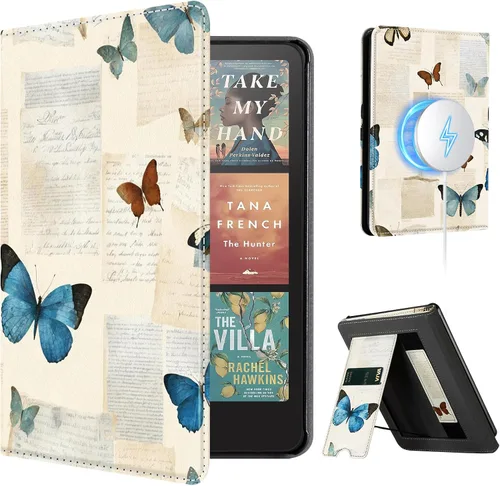 Vista 26 de CoBak Funda con soporte para Kindle Paperwhite - Funda de piel sintética duradera con función de apagado y encendido automático, ranura