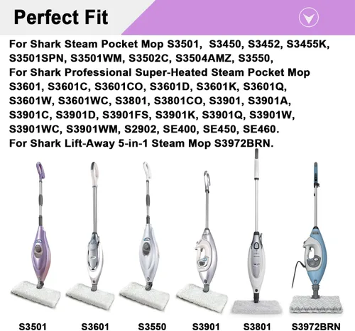 Vista 2 de Extolife Paquete de 4 almohadillas de repuesto para trapeador de vapor para Trapadores de Vapor de Bolsillo Shark S3501 S3601 S3972BRN S3550 S3801
