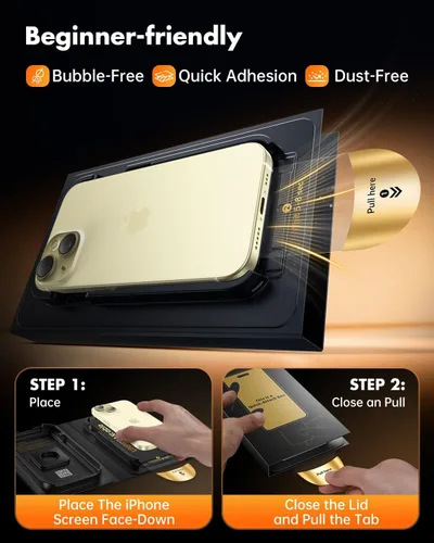 Vista 3 de UNBREAKcable Protector de pantalla de privacidad para iPhone 15, paquete de 3 unidades de vidrio templado de cobertura completa [antiespía de 28°]