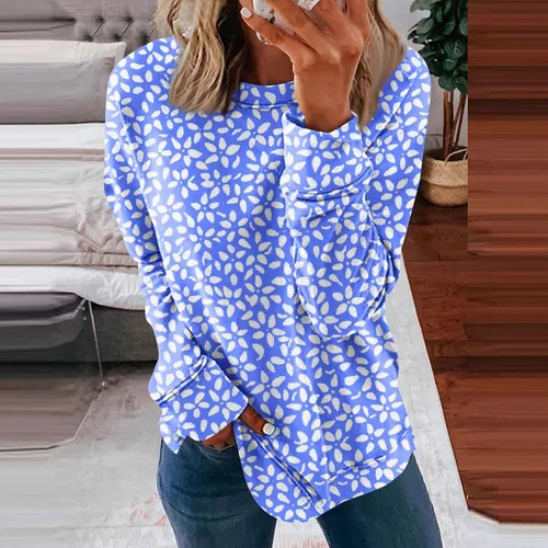 Vista 4 de Sudadera de manga larga con cuello redondo de gran tamaño para mujer, para otoño, para salir, túnica para llevar con leggings