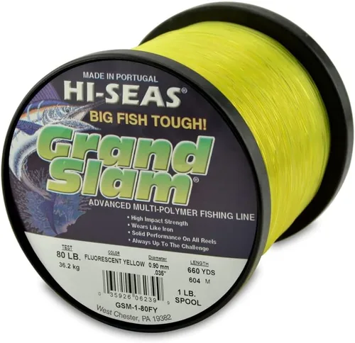 Vista 21 de Sedal de Pesca de Monofilamento HI-SEAS Grand Slam - Fuerte y Resistente a la Abrasión en Transparente, Rosa, Verde, Azul Ahumado, Amarillo Amarillo