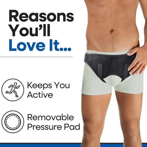 Vista 5 de ARMSTRONG AMERICA Cinturón doble para hernia inguinal para hombre, soporte de hernia inguinal Cinturón de soporte para hernias de truss abdominal