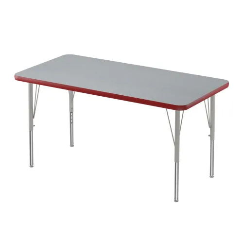 Vista 44 de Correll - Mesa rectangular de actividades para el aula de 30 x 60 pulgadas, altura ajustable (19-29 pulgadas), parte superior de granito gris, borde