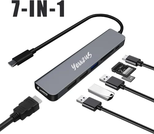 Vista 3 de Adaptador multipuerto USB-C Hub para interruptorinterruptor OLEDMacBookiPad Proportátil