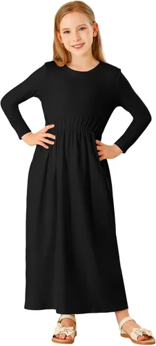 Vista 5 de 21KIDS Vestido largo para niñas de 6 a 12 años con bolsillos para niñas