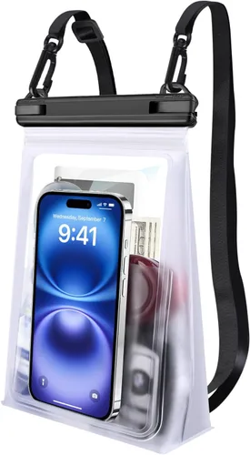 Vista 17 de Bolsa impermeable flotante para teléfono, [espacio expandible] IPX8 Bolsa seca impermeable para iPhone 16 15 14 13 Pro Max Samsung S25 S24 S23