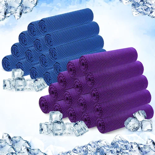 Vista 26 de Hosuly Paquete de 30 Toallas Refrescantes, 40"x12" Hielo Transpirables Suaves Frías Paño de Sudor Microfibra Paños de Entrenamiento para Gimnasio