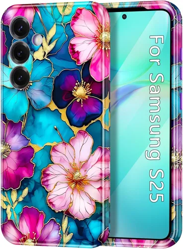 Vista 75 de Btscase para Samsung Galaxy S25, [Probado contra caídas de grado militar] Funda protectora de diseño de patrón de mármol, resistente, delgada