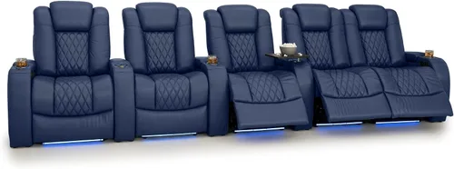Vista 197 de Seatcraft Asiento de cine en casa Diamante Marrón Reclinable Individual