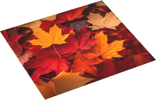 Vista 3 de Tapete de secado de platos de hojas de otoño para encimeras de 18 x 16 pulgadas, almohadilla protectora para escurridor de platos con lazo