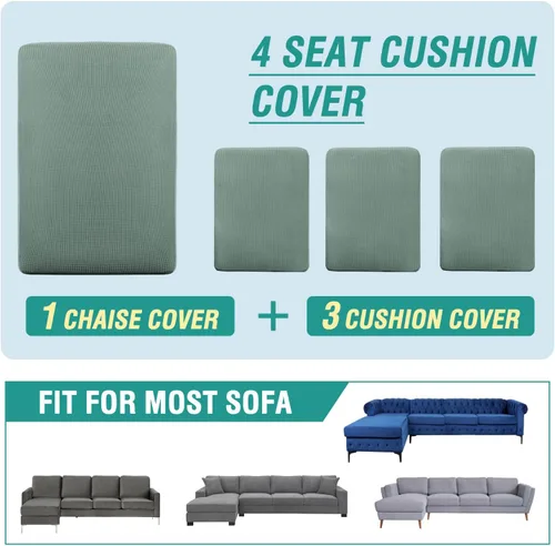 Vista 212 de OKYUK Fundas para sofá modular, 3 piezas, fundas de cojín de terciopelo para sofá, en forma de L, funda de cojín separado para sofá, protector