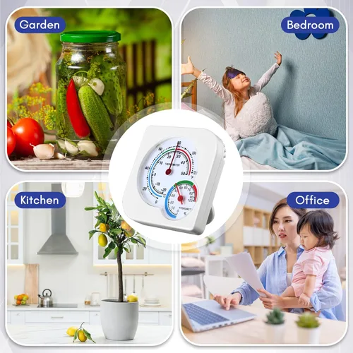 Vista 7 de Kathfly 4 piezas de termómetro interior y medidor de humedad para interiores, mini termómetro higrómetro temperatura y humedad medidor