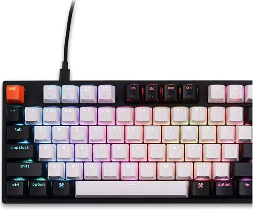 Vista 2 de Keychron C1 Mac Layout - Teclado mecánico con cable, interruptor azul Gateron G Pro, teclas ABS sin llave de 87 teclas, teclado de computadora