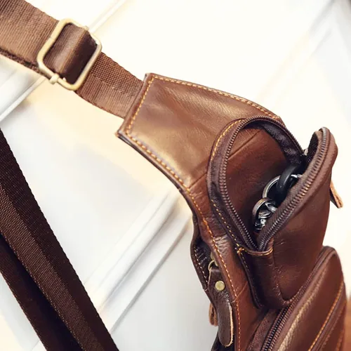 Vista 6 de KPYWZER Mochila de cuero para hombre