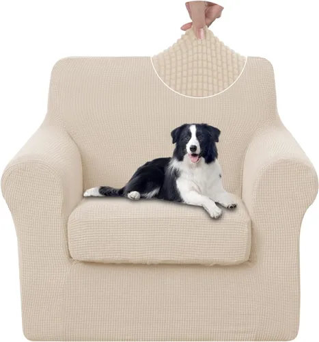 Vista 43 de U-NICE HOME Funda elástica para sofá de 3 piezas, funda de sofá lavable con cojín de asiento individual para sofá de 2 cojines, apta para mascotas