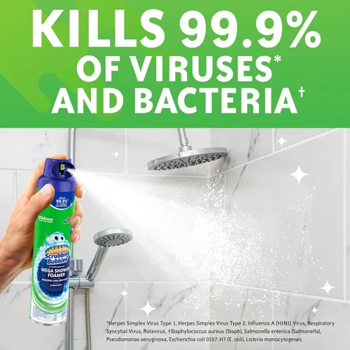 Vista 2 de Scrubbing Bubbles Mega limpiador en aerosol para baño y ducha, aroma a lluvia, 20 oz