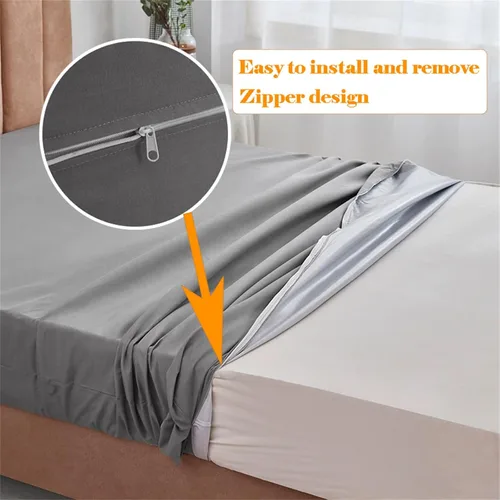 Vista 3 de Premium Waterproof Fitted Sheet Mattress Protector, Noiseless Mattress Cover with Deep Pocket Fitted up to 20 Inches, Washable and Easy Blanco