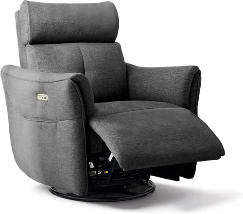 Vista 10 de Mecedora eléctrica para guardería reclinable con reposacabezas Vajilla Gris