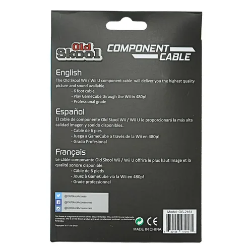 Vista 6 de Old Skool Cable AV Componente Wii Compatible con Nintendo Wii y Wii U a HDTV Para Wii U, Wii, cable de audio/vídeo