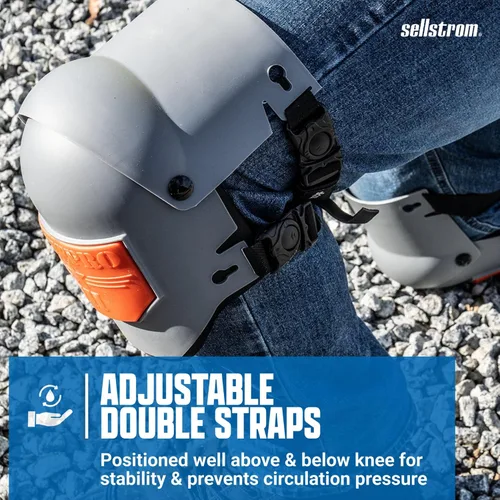 Vista 7 de sellstrom knee-pro rodilla Pad de plástico duro durable y ultra Flex III Series, Anaranjado/Gris, 1