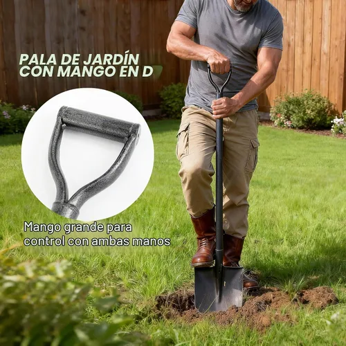 Vista 6 de Pala de acero resistente – Pala de excavación de 48 pulgadas para jardín, campamento, zanjas y más con mango de agarre en D, construcción de acero